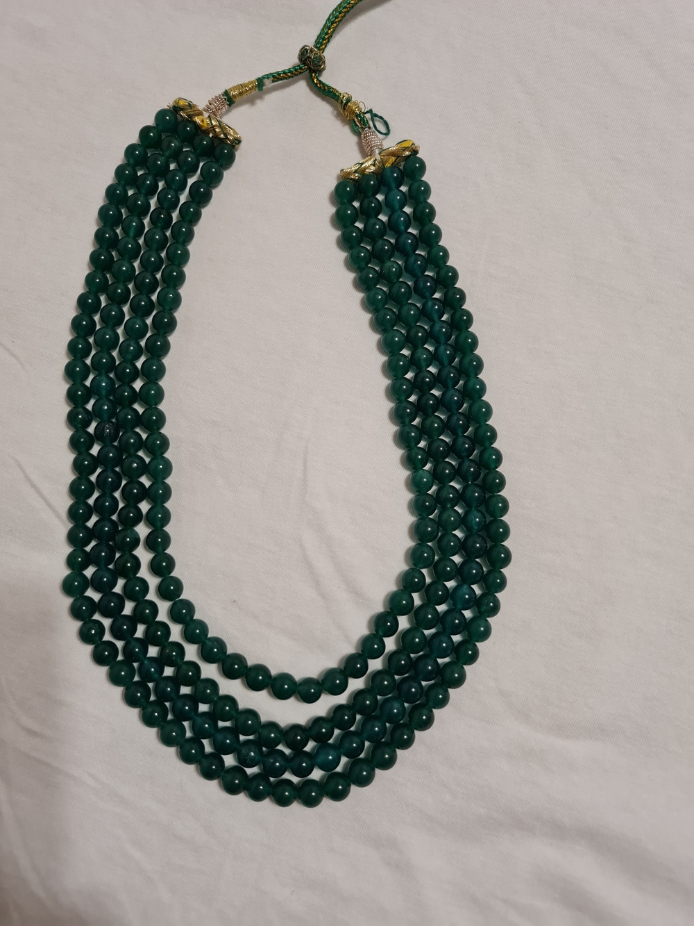 Elegant Green Beaded Multi-Strand Necklace